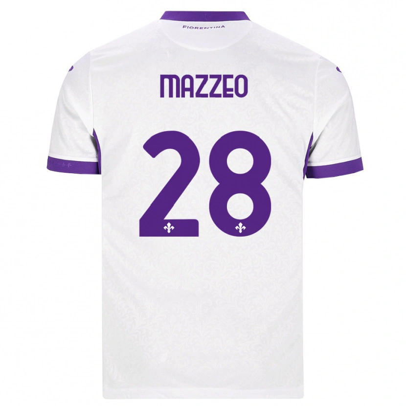 Danxen Kvinder Brando Mazzeo #28 Hvid Lilla Udebane Spillertrøjer 2026/27 Trøje T-Shirt