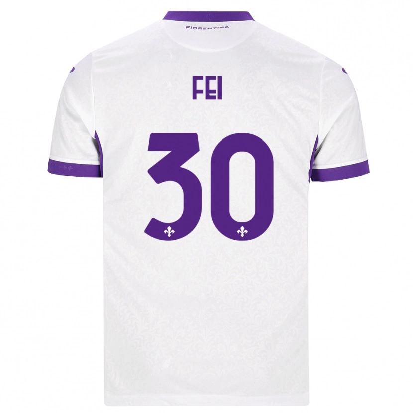 Danxen Kvinder Gianmaria Fei #30 Hvid Lilla Udebane Spillertrøjer 2026/27 Trøje T-Shirt