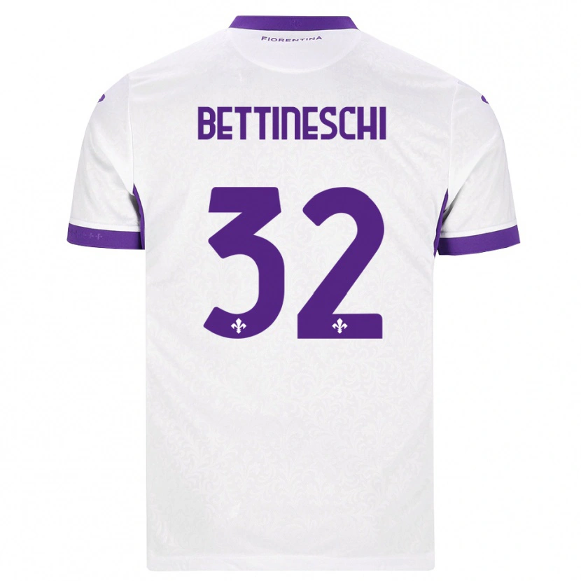 Danxen Kvinder Giorgia Bettineschi #32 Hvid Lilla Udebane Spillertrøjer 2026/27 Trøje T-Shirt
