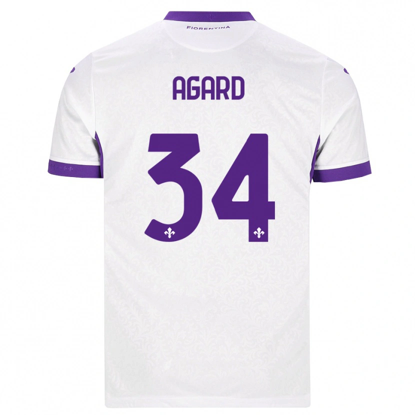Danxen Kvinder Laura Agard #34 Hvid Lilla Udebane Spillertrøjer 2026/27 Trøje T-Shirt