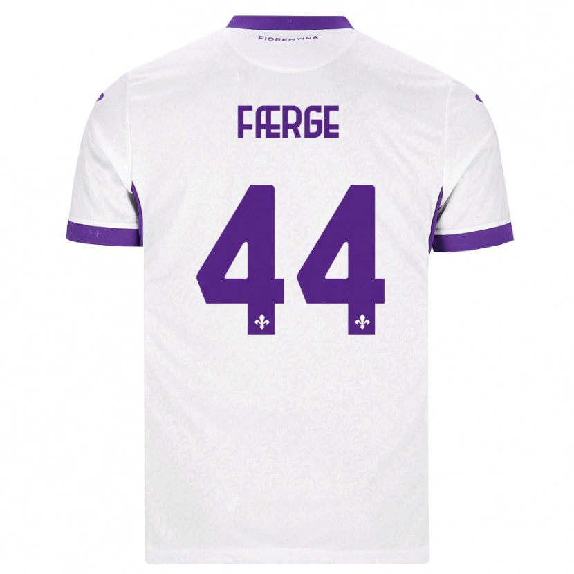 Danxen Kvinder Emma Færge #44 Hvid Lilla Udebane Spillertrøjer 2026/27 Trøje T-Shirt