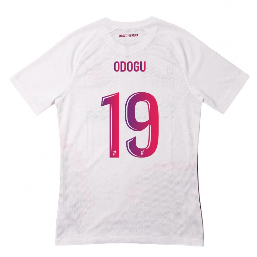 Danxen Kvinder David Odogu #19 Hvid Pink Lilla Udebane Spillertrøjer 2026/27 Trøje T-Shirt