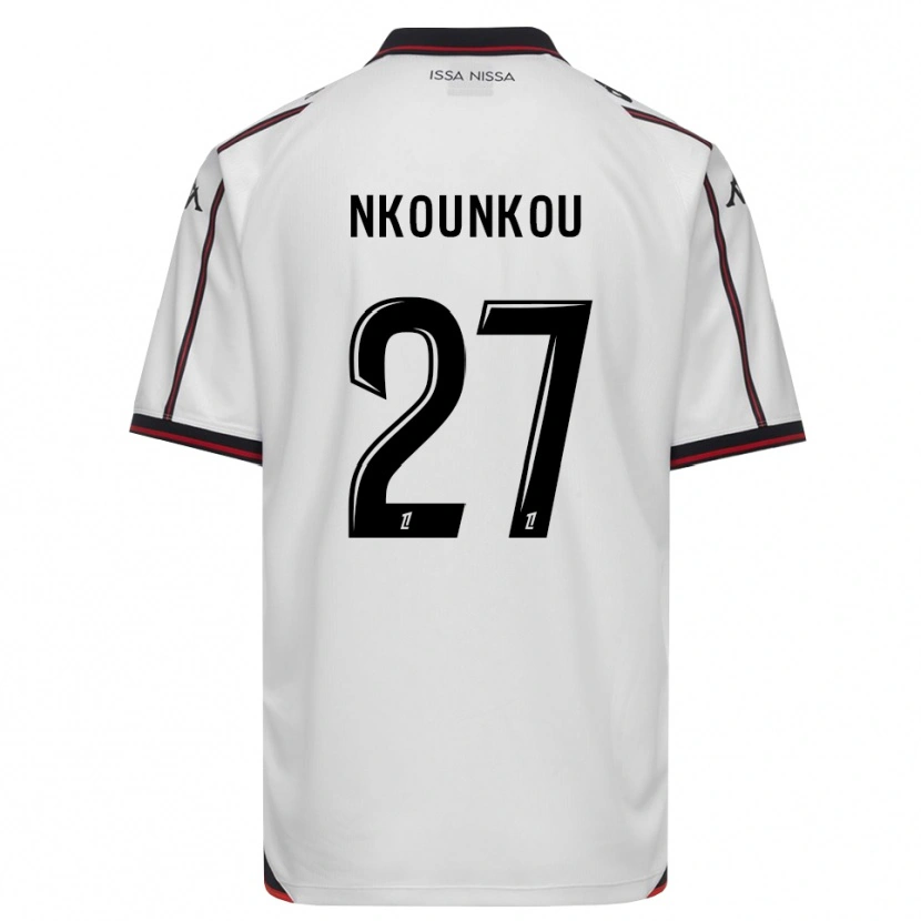 Danxen Kvinder Niels Nkounkou #27 Sort Hvid Udebane Spillertrøjer 2026/27 Trøje T-Shirt