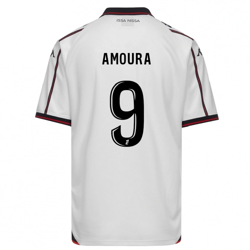Danxen Kvinder Mohamed Amoura #9 Sort Hvid Udebane Spillertrøjer 2026/27 Trøje T-Shirt
