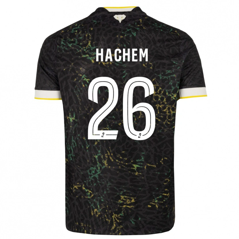 Danxen Kvinder Ryad Hachem #26 Sort Hvid Gul Udebane Spillertrøjer 2026/27 Trøje T-Shirt