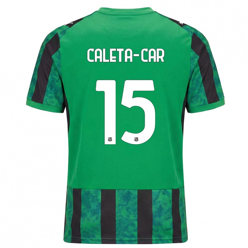 Danxen Børn Duje Caleta-Car #15 Grøn Sort Hvid Hjemmebane Spillertrøjer 2026/27 Trøje T-Shirt