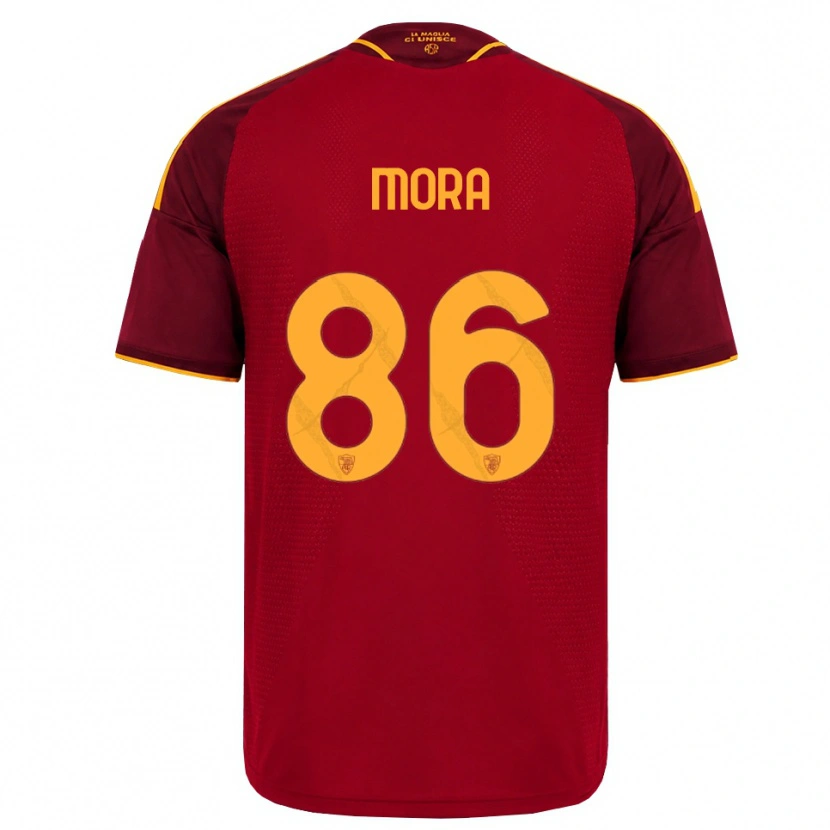 Danxen Børn Rodrigo Mora #86 Rød Gylden Gul Hjemmebane Spillertrøjer 2026/27 Trøje T-Shirt