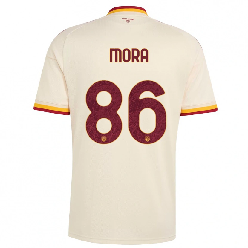 Danxen Børn Rodrigo Mora #86 Champagne Rød Gul Udebane Spillertrøjer 2026/27 Trøje T-Shirt