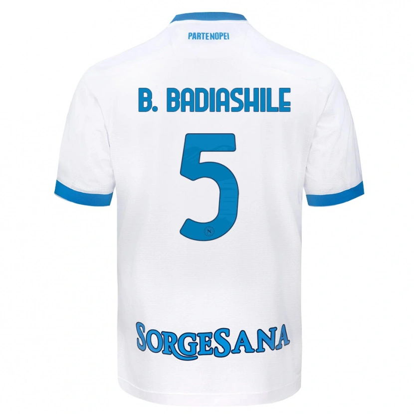 Danxen Børn Benoît Badiashile #5 Hvid Himmelblå Udebane Spillertrøjer 2026/27 Trøje T-Shirt