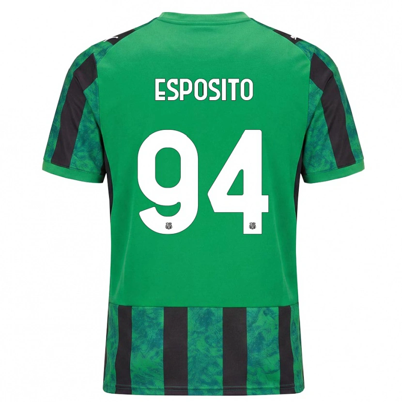 Danxen Børn Sebastiano Esposito #94 Grøn Sort Hvid Hjemmebane Spillertrøjer 2026/27 Trøje T-Shirt