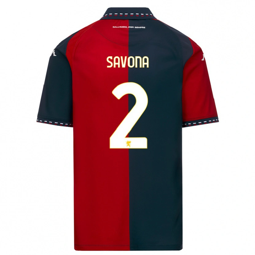 Danxen Børn Giuseppe Savona #2 Rød Sort Hvid Hjemmebane Spillertrøjer 2026/27 Trøje T-Shirt