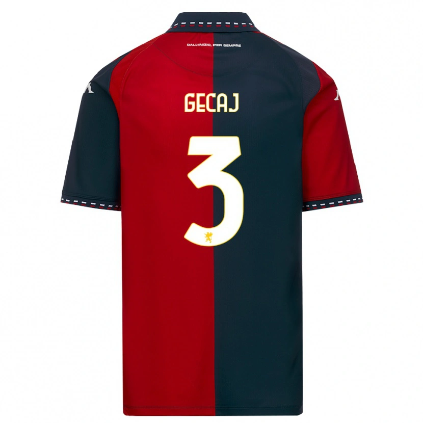 Danxen Børn Kris Gecaj #3 Rød Sort Hvid Hjemmebane Spillertrøjer 2026/27 Trøje T-Shirt
