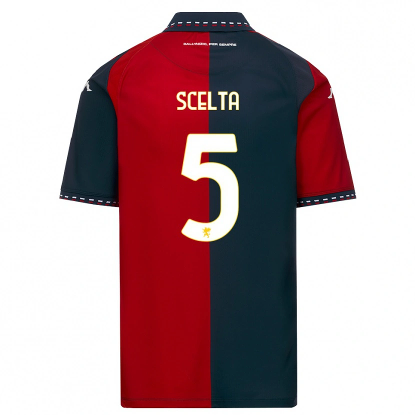Danxen Børn Alessio Scelta #5 Rød Sort Hvid Hjemmebane Spillertrøjer 2026/27 Trøje T-Shirt