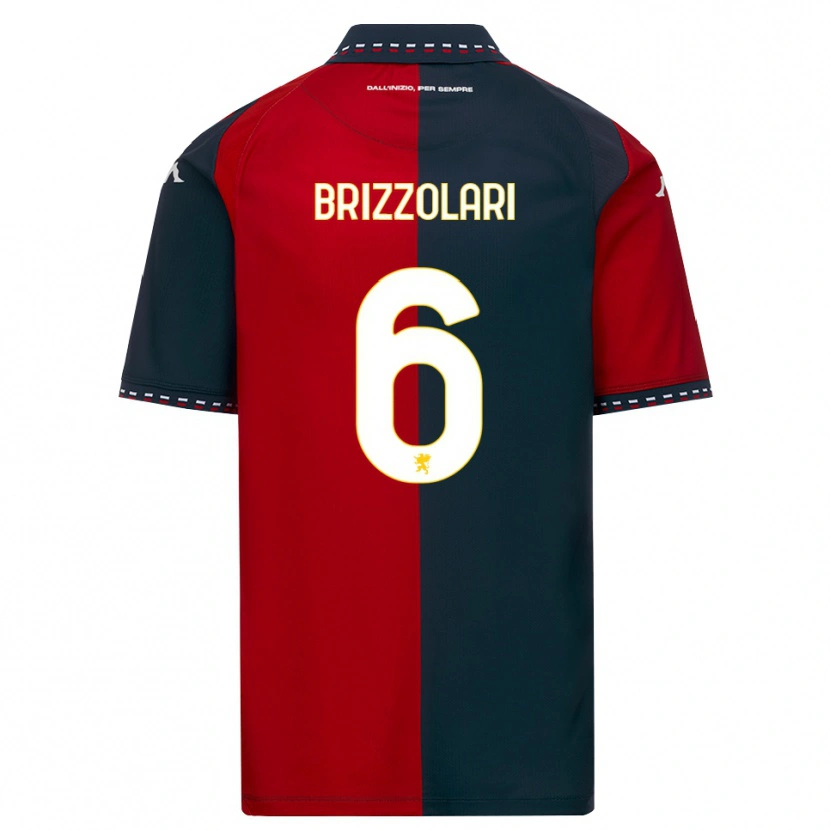 Danxen Børn Mattia Brizzolari #6 Rød Sort Hvid Hjemmebane Spillertrøjer 2026/27 Trøje T-Shirt