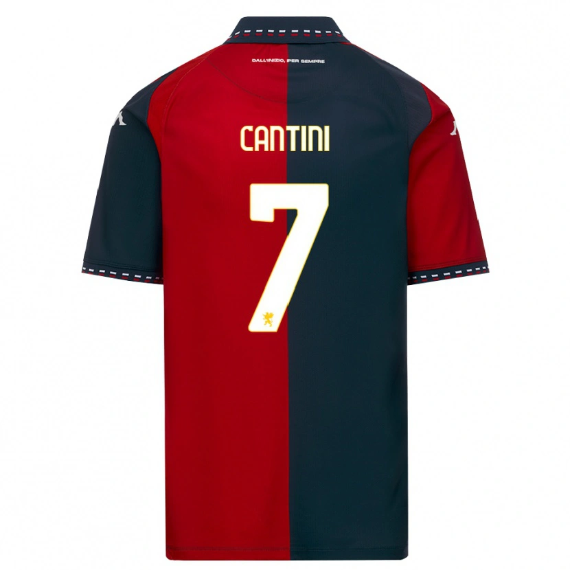 Danxen Børn Riccardo Cantini #7 Rød Sort Hvid Hjemmebane Spillertrøjer 2026/27 Trøje T-Shirt