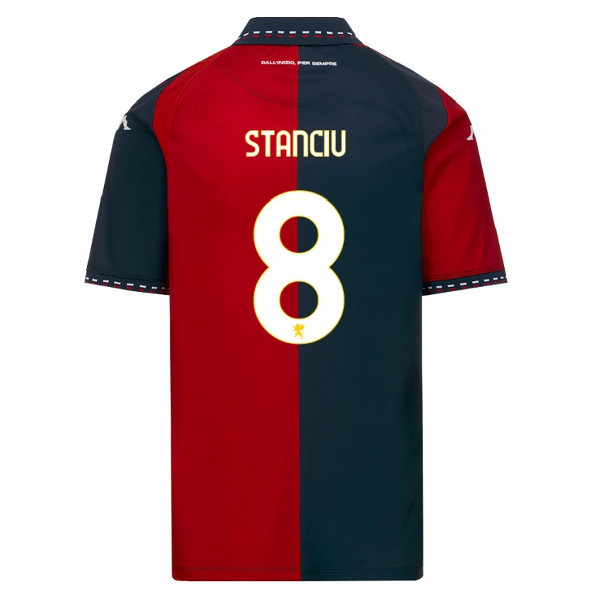 Danxen Børn Nicolae Stanciu #8 Rød Sort Hvid Hjemmebane Spillertrøjer 2026/27 Trøje T-Shirt