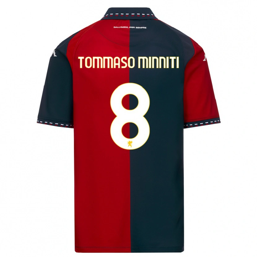 Danxen Børn Giovanni Tommaso Minniti #8 Rød Sort Hvid Hjemmebane Spillertrøjer 2026/27 Trøje T-Shirt