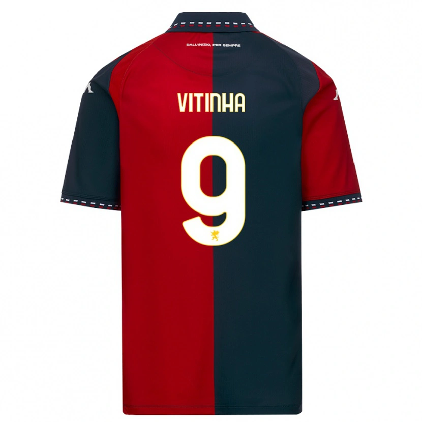 Danxen Børn Vítor Manuel Carvalho Oliveira #9 Rød Sort Hvid Hjemmebane Spillertrøjer 2026/27 Trøje T-Shirt