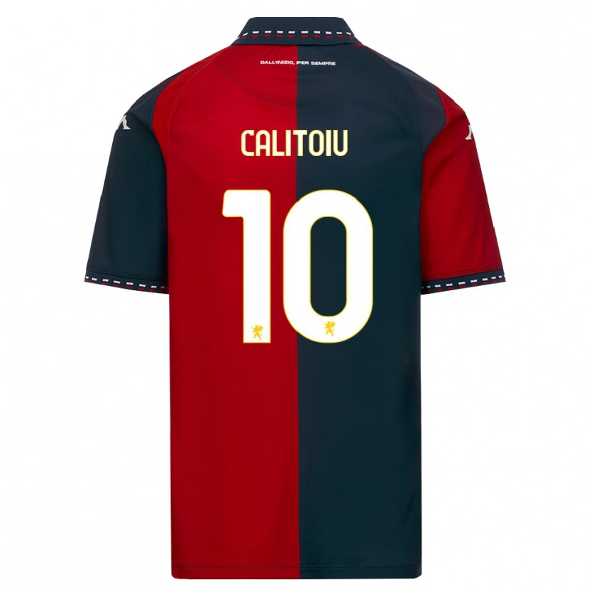 Danxen Børn Mihai Calițoiu #10 Rød Sort Hvid Hjemmebane Spillertrøjer 2026/27 Trøje T-Shirt