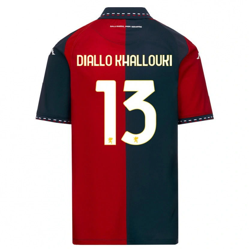 Danxen Børn Siaka Diallo Khallouki #13 Rød Sort Hvid Hjemmebane Spillertrøjer 2026/27 Trøje T-Shirt