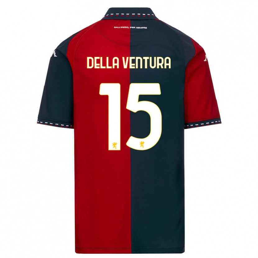Danxen Børn Lorenzo Della Ventura #15 Rød Sort Hvid Hjemmebane Spillertrøjer 2026/27 Trøje T-Shirt