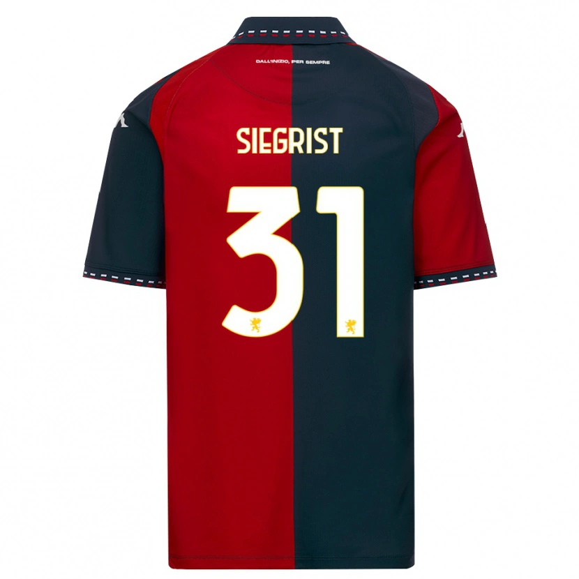 Danxen Børn Benjamin Siegrist #31 Rød Sort Hvid Hjemmebane Spillertrøjer 2026/27 Trøje T-Shirt