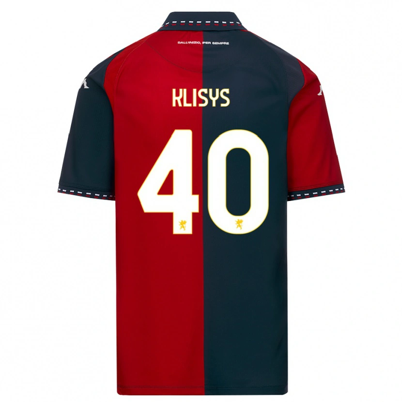 Danxen Børn Lukas Klišys #40 Rød Sort Hvid Hjemmebane Spillertrøjer 2026/27 Trøje T-Shirt