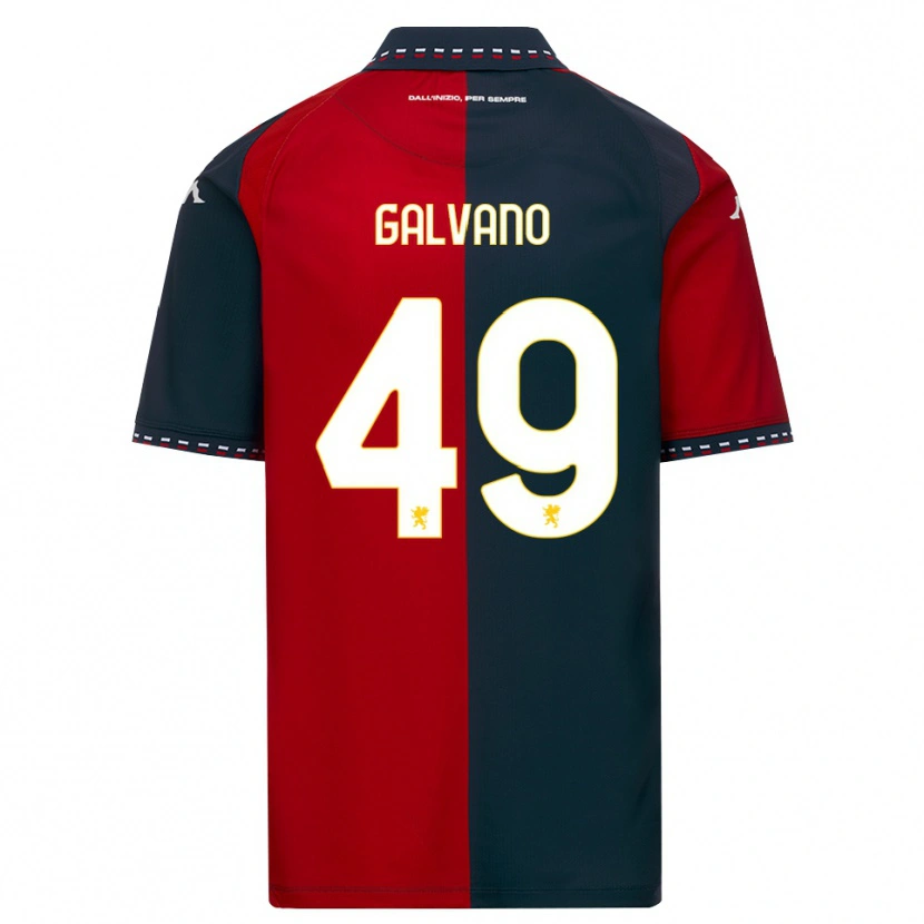 Danxen Børn Cristian Galvano #49 Rød Sort Hvid Hjemmebane Spillertrøjer 2026/27 Trøje T-Shirt