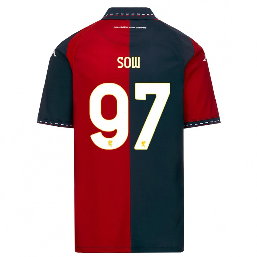 Danxen Børn Djibril Sow #97 Rød Sort Hvid Hjemmebane Spillertrøjer 2026/27 Trøje T-Shirt