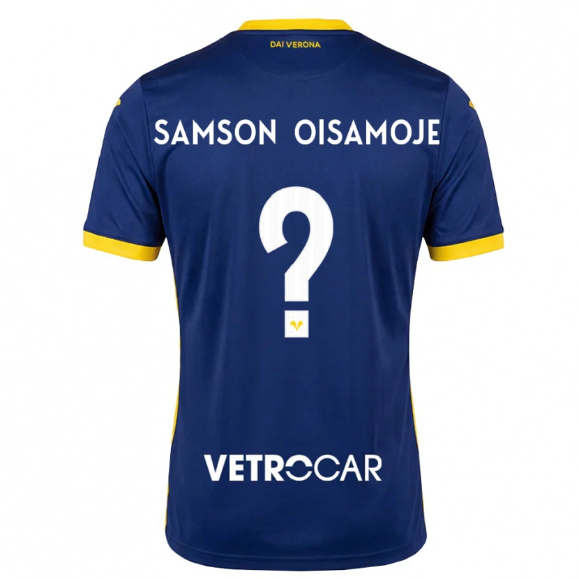 Danxen Børn Junior Samson Oisamoje #0 Kongelig Blå Gul Hvid Hjemmebane Spillertrøjer 2026/27 Trøje T-Shirt