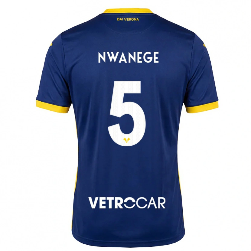 Danxen Børn Karlson Nwanege #5 Kongelig Blå Gul Hvid Hjemmebane Spillertrøjer 2026/27 Trøje T-Shirt