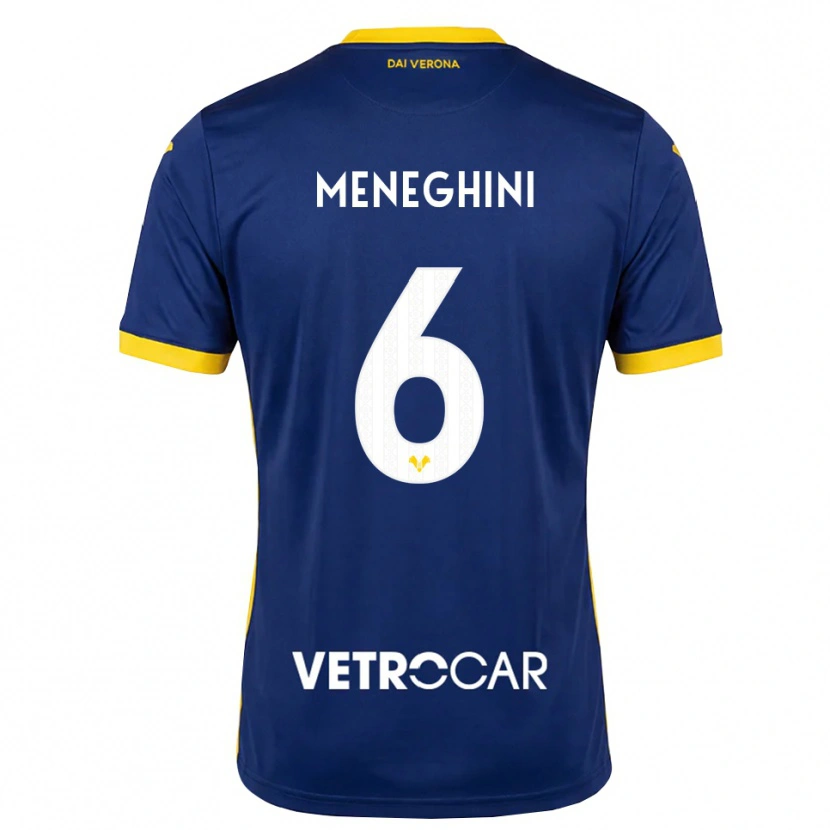 Danxen Børn Sofia Meneghini #6 Kongelig Blå Gul Hvid Hjemmebane Spillertrøjer 2026/27 Trøje T-Shirt