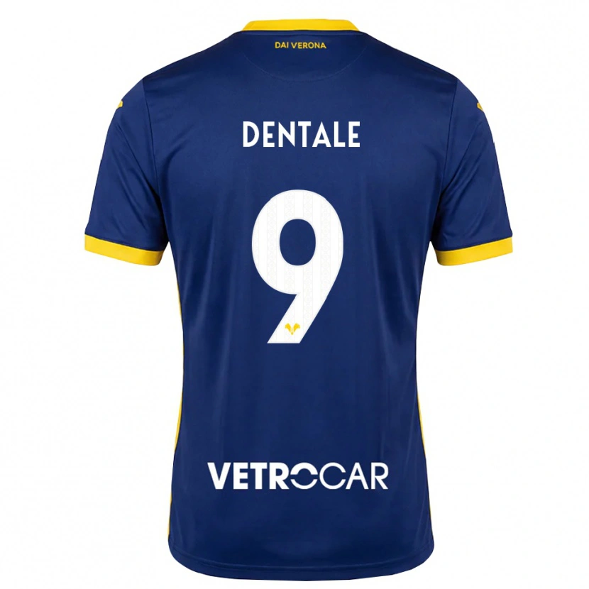 Danxen Børn Alessandro Dentale #9 Kongelig Blå Gul Hvid Hjemmebane Spillertrøjer 2026/27 Trøje T-Shirt