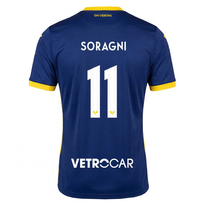 Danxen Børn Alberto Soragni #11 Kongelig Blå Gul Hvid Hjemmebane Spillertrøjer 2026/27 Trøje T-Shirt