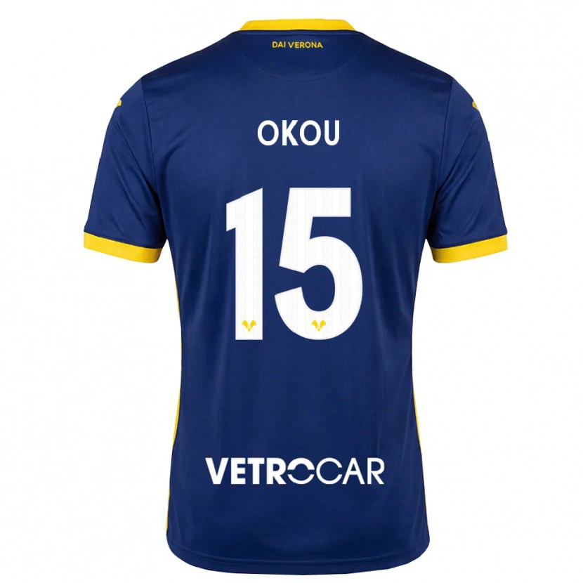 Danxen Børn Yllan Okou #15 Kongelig Blå Gul Hvid Hjemmebane Spillertrøjer 2026/27 Trøje T-Shirt