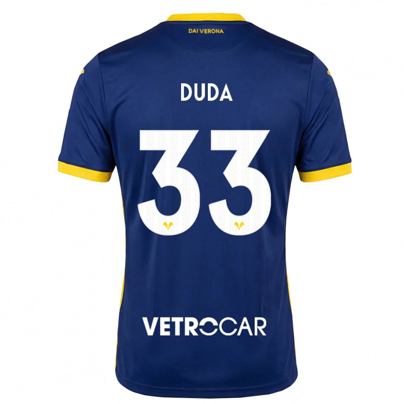 Danxen Børn Ondrej Duda #33 Kongelig Blå Gul Hvid Hjemmebane Spillertrøjer 2026/27 Trøje T-Shirt