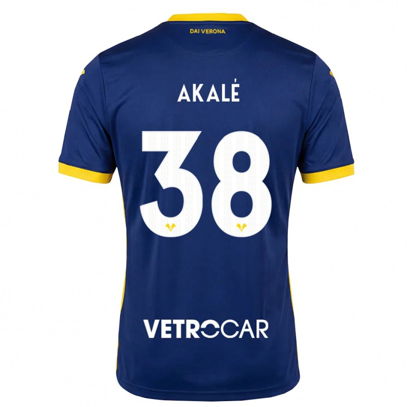 Danxen Børn Ruben Akalé #38 Kongelig Blå Gul Hvid Hjemmebane Spillertrøjer 2026/27 Trøje T-Shirt