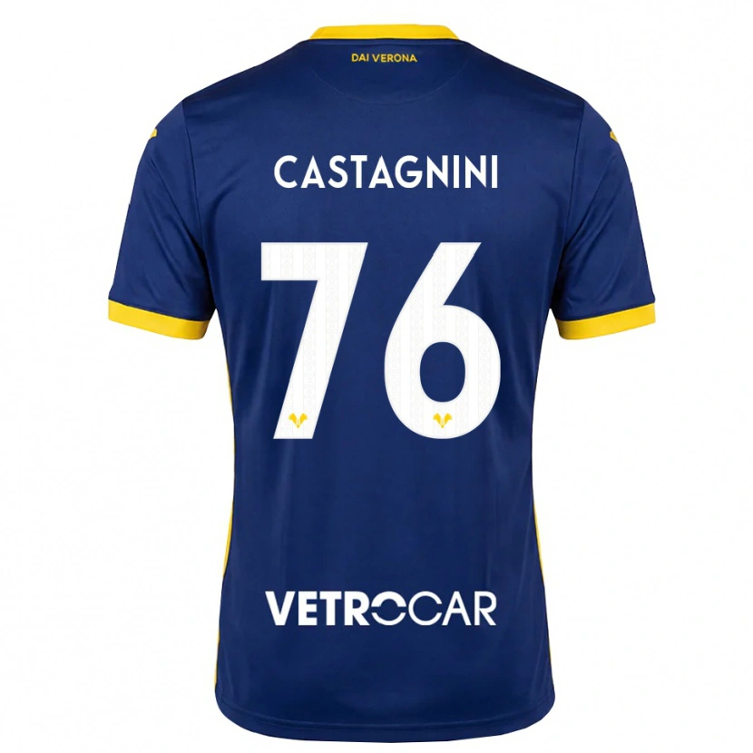 Danxen Børn Mirko Castagnini #76 Kongelig Blå Gul Hvid Hjemmebane Spillertrøjer 2026/27 Trøje T-Shirt
