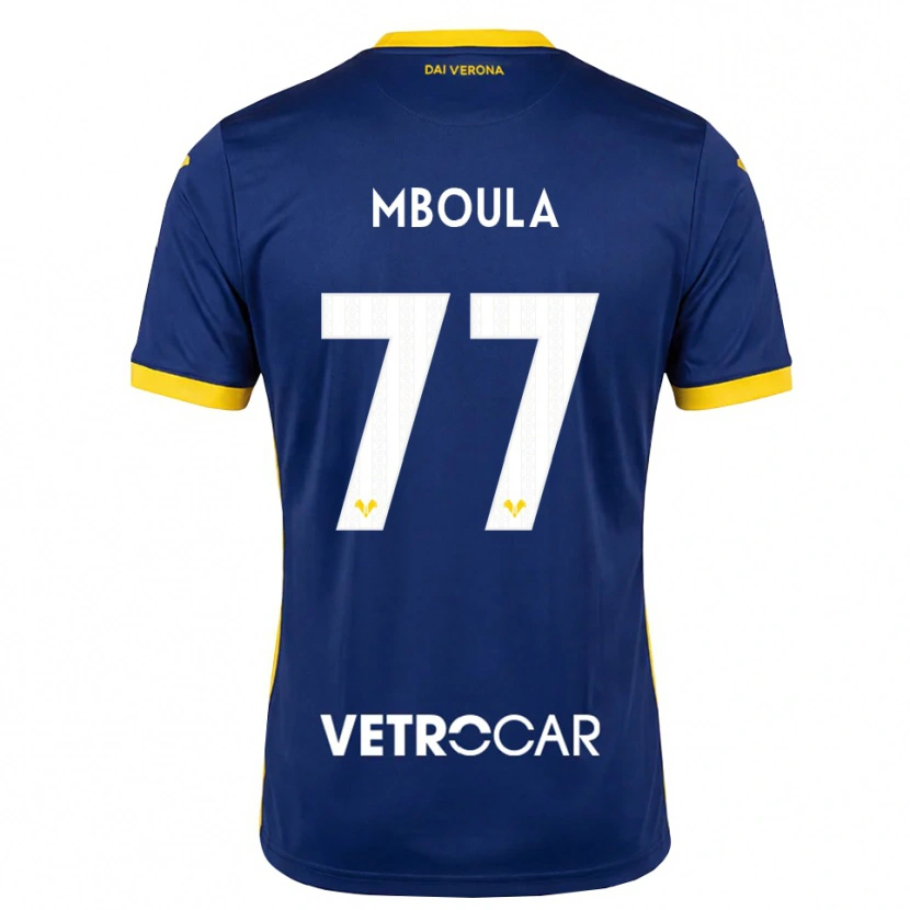 Danxen Børn Jordi Mboula #77 Kongelig Blå Gul Hvid Hjemmebane Spillertrøjer 2026/27 Trøje T-Shirt