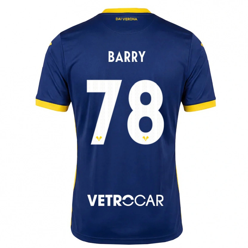Danxen Børn Oumar Barry #78 Kongelig Blå Gul Hvid Hjemmebane Spillertrøjer 2026/27 Trøje T-Shirt