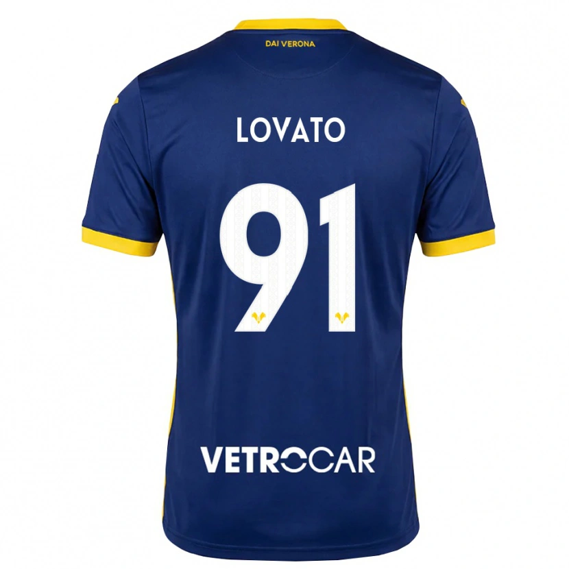 Danxen Børn Enrico Lovato #91 Kongelig Blå Gul Hvid Hjemmebane Spillertrøjer 2026/27 Trøje T-Shirt