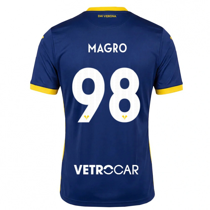 Danxen Børn Federico Magro #98 Kongelig Blå Gul Hvid Hjemmebane Spillertrøjer 2026/27 Trøje T-Shirt