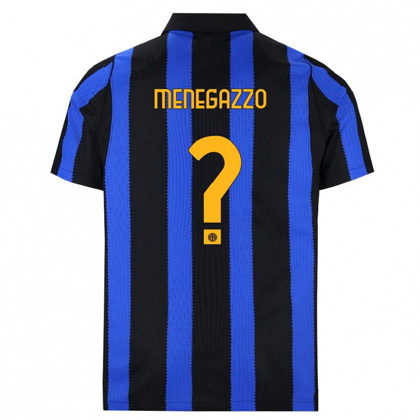 Danxen Børn Leonardo Menegazzo #0 Sort Blå Gul Hjemmebane Spillertrøjer 2026/27 Trøje T-Shirt