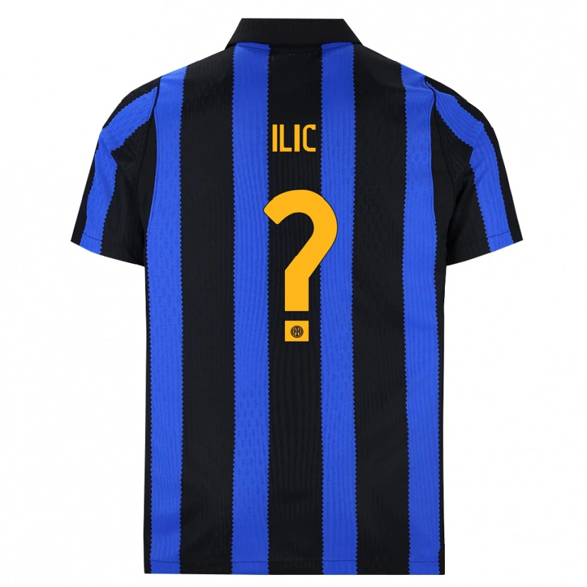 Danxen Børn Novak Ilic #0 Sort Blå Gul Hjemmebane Spillertrøjer 2026/27 Trøje T-Shirt