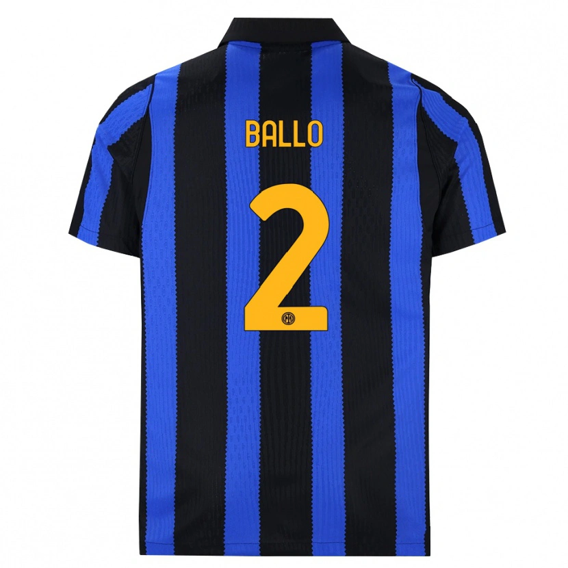 Danxen Børn Lamine Ballo #2 Sort Blå Gul Hjemmebane Spillertrøjer 2026/27 Trøje T-Shirt