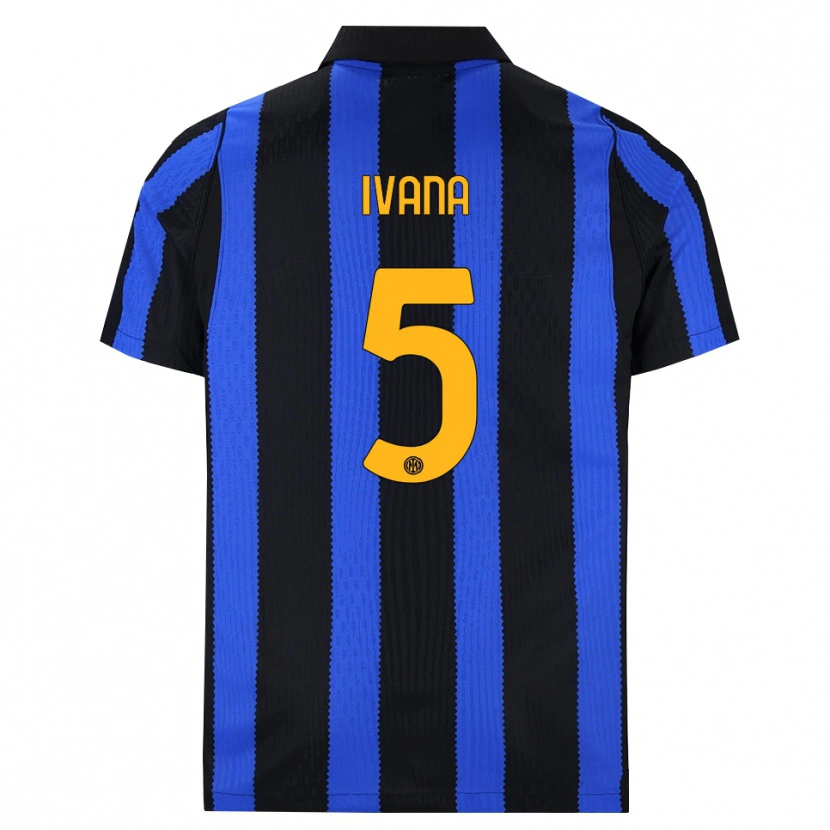 Danxen Børn Ivana Andrés #5 Sort Blå Gul Hjemmebane Spillertrøjer 2026/27 Trøje T-Shirt