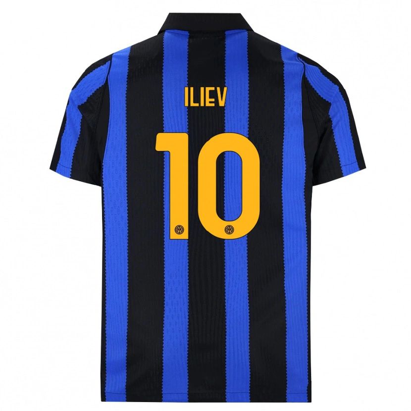 Danxen Børn Nikola Iliev #10 Sort Blå Gul Hjemmebane Spillertrøjer 2026/27 Trøje T-Shirt