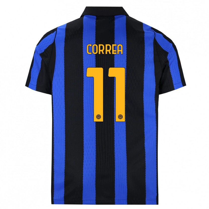 Danxen Børn Joaquin Correa #11 Sort Blå Gul Hjemmebane Spillertrøjer 2026/27 Trøje T-Shirt