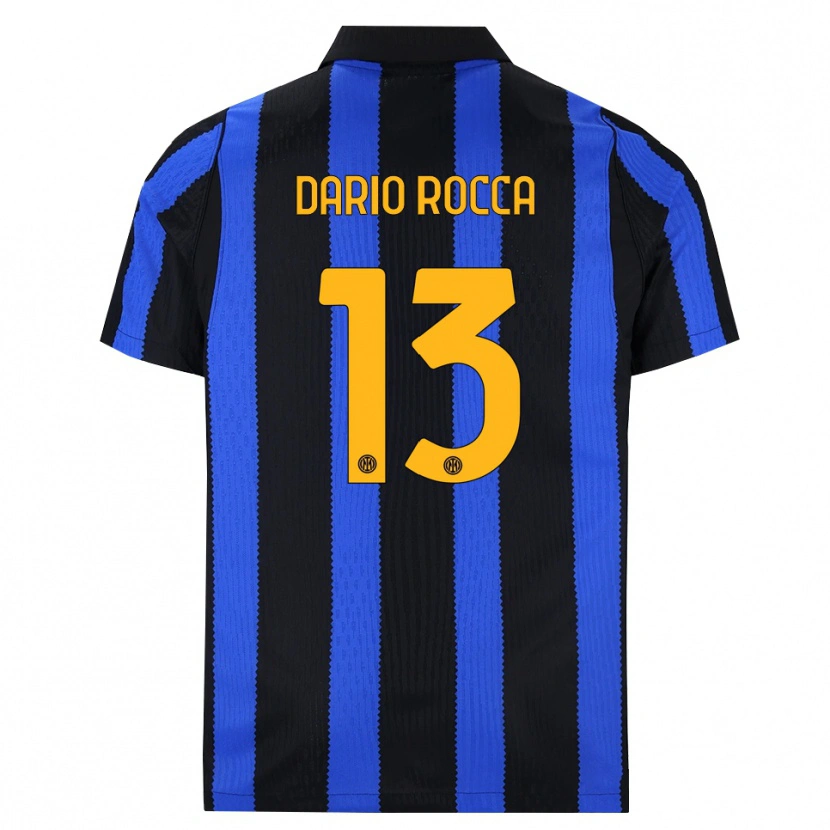 Danxen Børn Edoardo Dario Rocca #13 Sort Blå Gul Hjemmebane Spillertrøjer 2026/27 Trøje T-Shirt