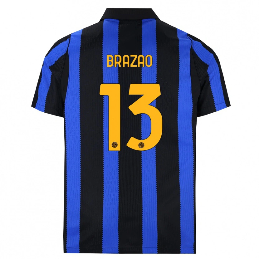 Danxen Børn Gabriel Brazao #13 Sort Blå Gul Hjemmebane Spillertrøjer 2026/27 Trøje T-Shirt